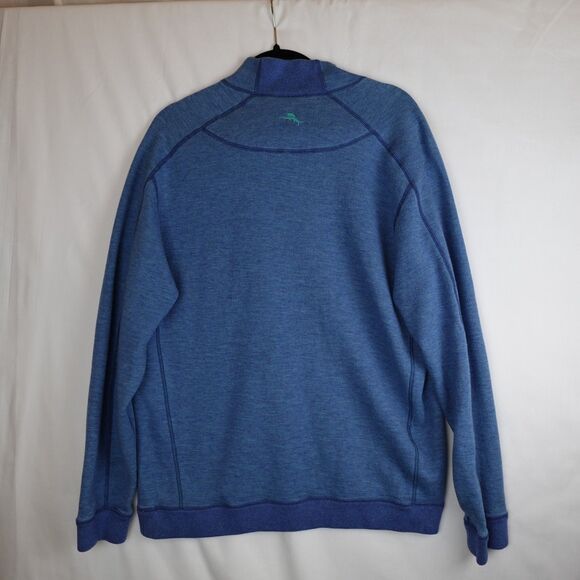 Tommy Bahama Reversible Pull Over Sweater Men's Medium Blue/Green 1/4 Zip Luxury - Picture 2 of 9